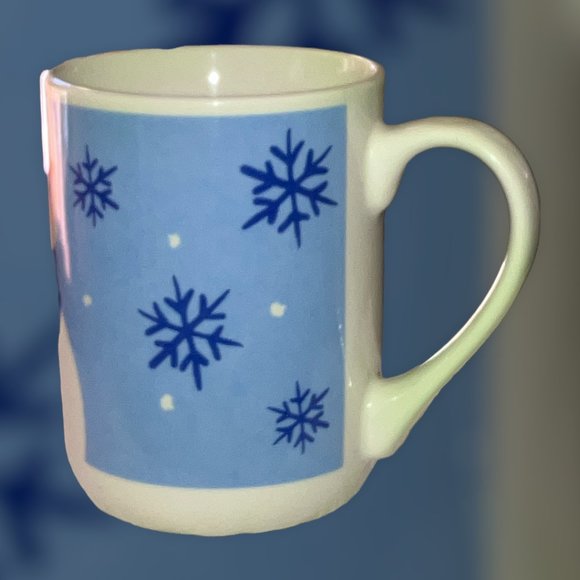 Michael's Coffee Tea Mug White Snowman w/ Blue Scarf & Snow Flakes New Pre-Owned - Picture 3 of 12